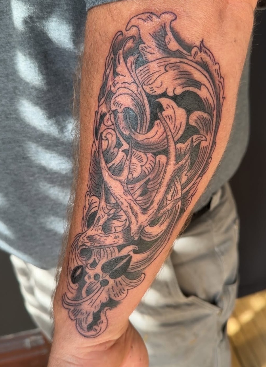 Hutning Antlers Tattoo