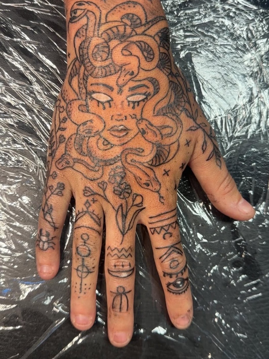 Hand Madusa Hand tattoo